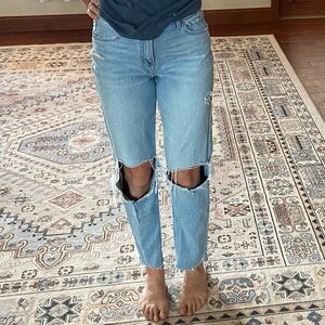 American Eagle Outfitters Blue Ankle Cropped Jeans